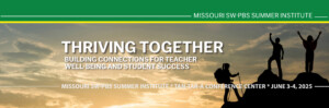 2025 Summer Institute banner: Silhouettes of two women and a man having climbed to the top of a mountain, with a sunset in the foreground.